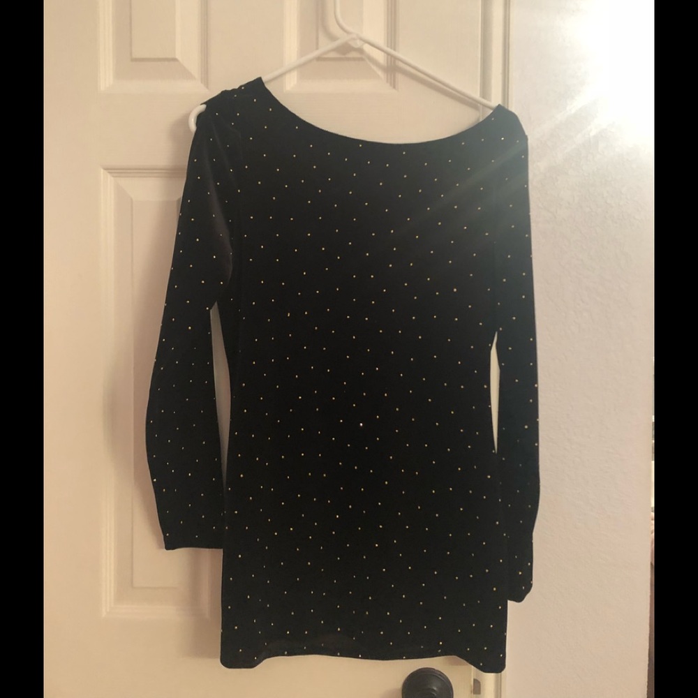 NWOT Cache velvet mini dress - low back cold shoulder